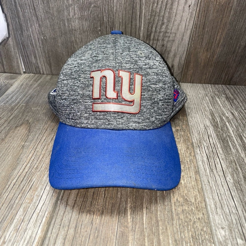 New Era 39THIRTY NY Giants NFL Draft Hat Heather Gray Blue M/L Stretch Fit Cap